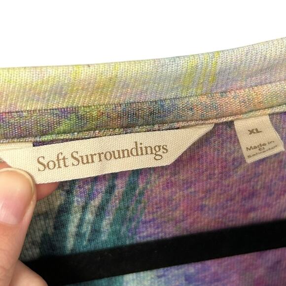 Soft Surroundings Dale Abstract Watercolor Long Sleeve Tunic Top Womens XL - Picture 3 of 5